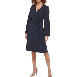 Tommy Hilfiger Womens V-Neck WrapDress | NAVY | SIZE 8